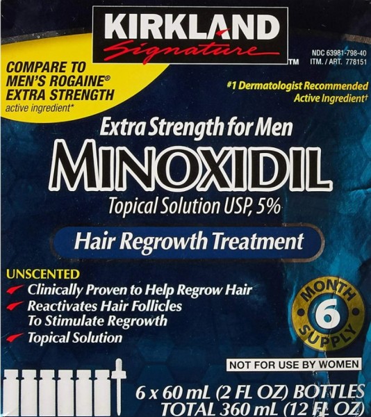 Kirkland Minoxidil 5% nuo plaukų slinkimo - 6 mėn. plaukų atauginimo kursas 